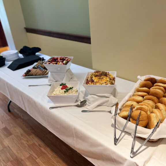 photo of the Community Center catering table