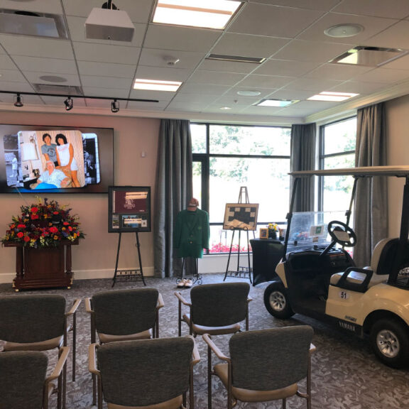 photo of a golf cart displayed in a Legacy Room